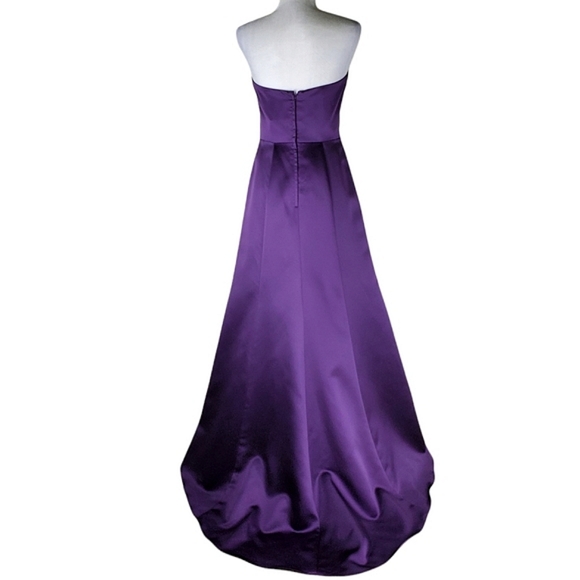 Alfred Angelo Purple High-Low Strapless Formal Gown - Picture 3 of 5